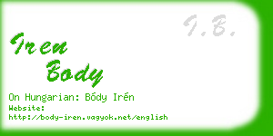 iren body business card